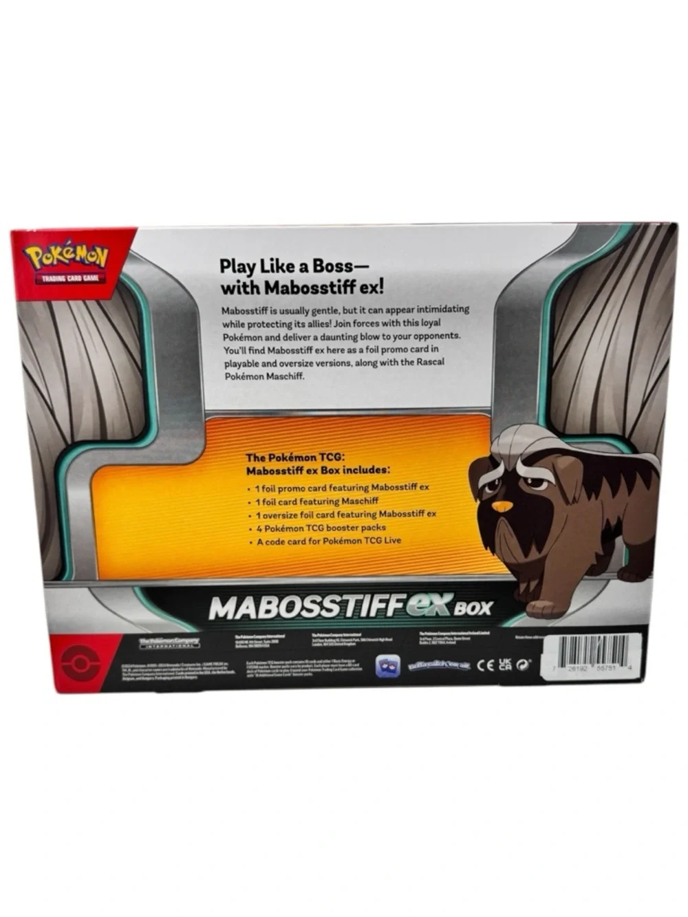 Pokemon TCG Mabosstiff ex Collection Box Kit Promo Factory Sealed Oversize Card